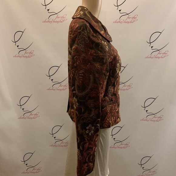 Mechant. Sz Small. Floral Tapestry Button Up Lined Jacket. Long Sleeve. WTC - Picture 4 of 8